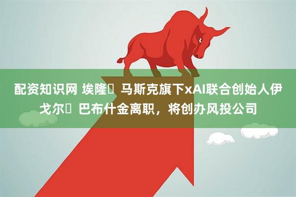 配资知识网 埃隆・马斯克旗下xAI联合创始人伊戈尔・巴布什金离职，将创办风投公司